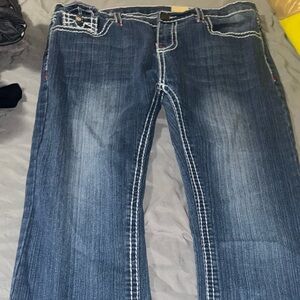 True Religion Blue Flare Wide Leg Jeans